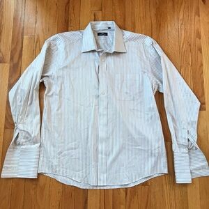 Giorgio Armani White Striped Dress Shirt 18